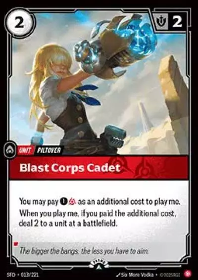 Blast Corps Cadet - SFD-013-p - Promotional Cards - Riftbound card